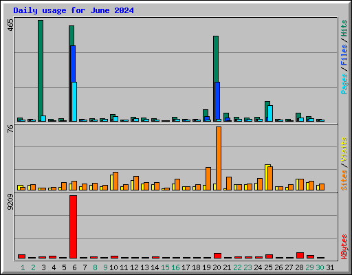 Daily usage for June 2024