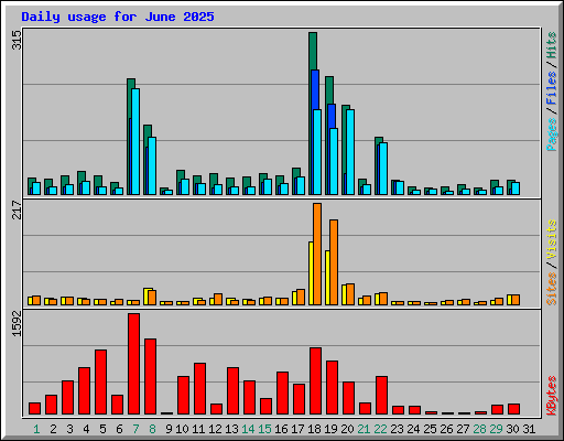 Daily usage for June 2025