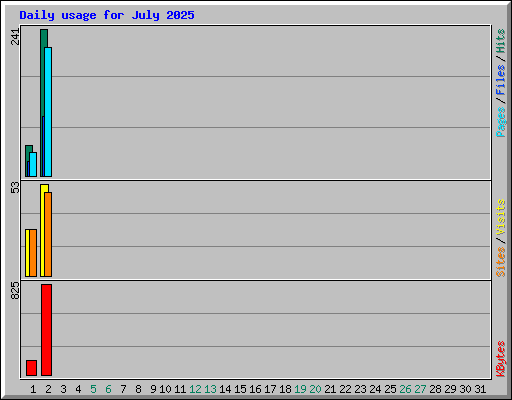 Daily usage for July 2025