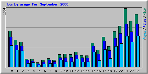 Hourly usage for September 2008