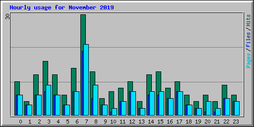 Hourly usage for November 2019