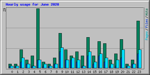 Hourly usage for June 2020