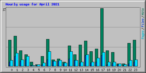 Hourly usage for April 2021