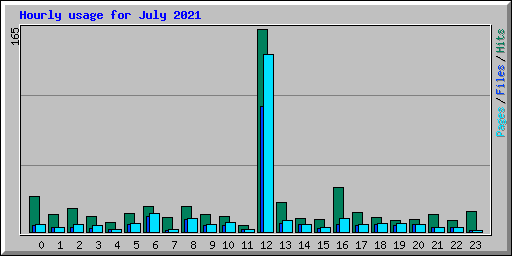 Hourly usage for July 2021