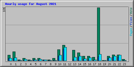 Hourly usage for August 2021