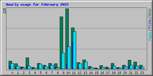 Hourly usage for February 2022