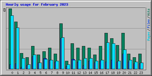Hourly usage for February 2023