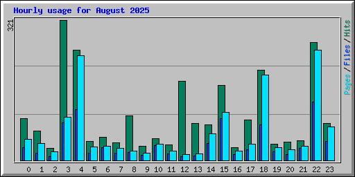 Hourly usage for August 2025